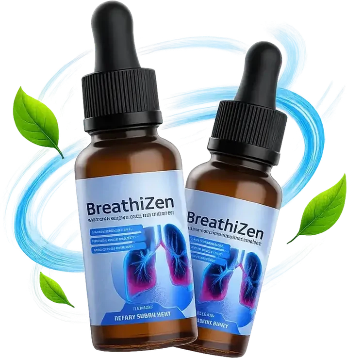 BreathiZen oral spray bottles with leaf and air swirl